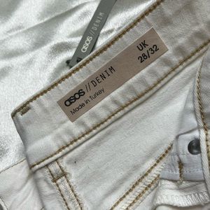ASOS White Jeans with cut out detail
